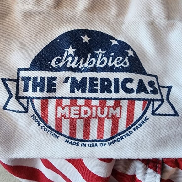 Chubbies Mens Medium Shorts 'Mericas American Flag Red White Blue Shorts USA - Picture 6 of 9